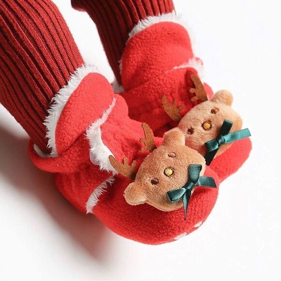 𝅺Baby Warm Slippers Red - Picture 2 of 6